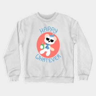 Happy Whatever Polar Bear With Juice Box Crewneck Sweatshirt